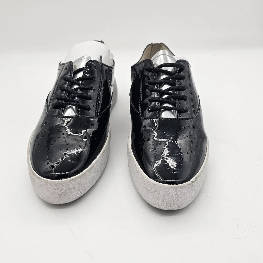 BlackStone NL41 Patent Leather Lace Up Sneakers Platform Shoes Womens Size 37